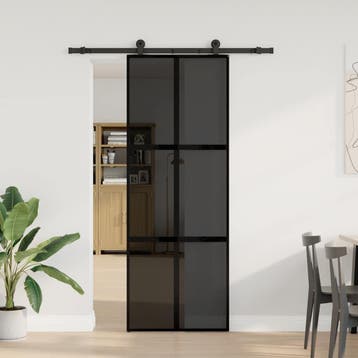 vidaXL Schuifdeur met beslag 76x205 cm gehard glas en, Doe-het-zelf en Bouw, Verzenden, Nieuw