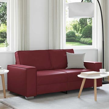 vidaXL Loveseat Wijnrood 180 cm Kunstleer, Verzenden, Nieuw