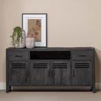 Dressoir Mangohout Tristan 180 Zwart, Huis en Inrichting, Kasten | Dressoirs, Verzenden, Nieuw, Overige houtsoorten, Industriële meubels