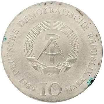 Duitsland, Democratische Republiek 10 Mark 1989 - Johann, Postzegels en Munten