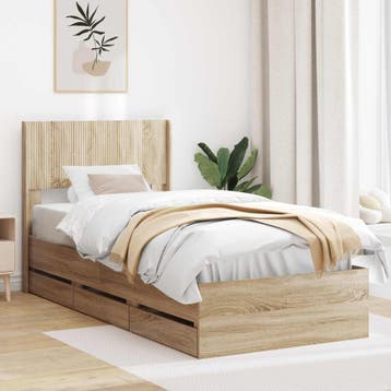 vidaXL Bedframe met opbergruimte en hoofdbord met lade, Huis en Inrichting, Slaapkamer | Bedden, Verzenden, Nieuw