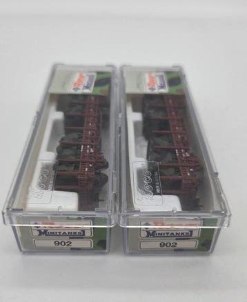 Roco N - 902 - Model treinwagon (2) - Minitanks beladen op, Nieuw