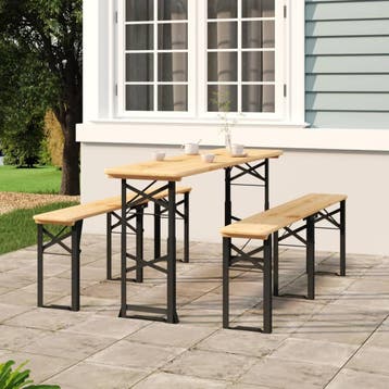 vidaXL Biertafel inklapbaar 170x50x75/105 cm massief, Verzenden