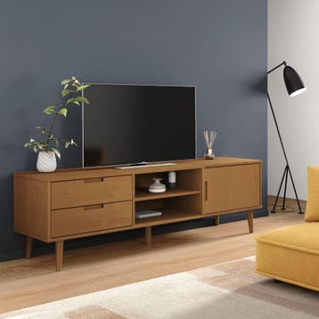 vidaXL Tv-meubel MOLDE 158x40x49 cm massief grenenhout bruin, Verzenden, Nieuw