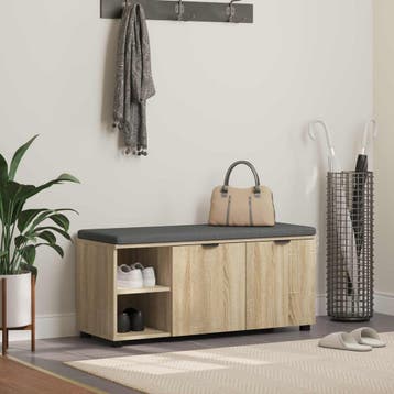 vidaXL Hallenbank Sonoma Eik 100 x 38 x 46 cm Geengineerd, Verzenden