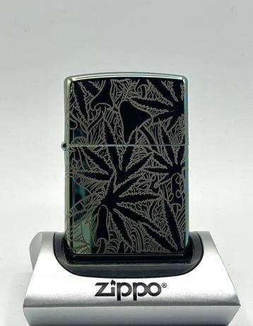 Zippo, No Reserve Price - Pod Leaf Design Cannabis - PREMIUM