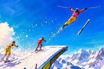 Vierny - Saut Extrême en Montagne – Skieur en Plein Vol et