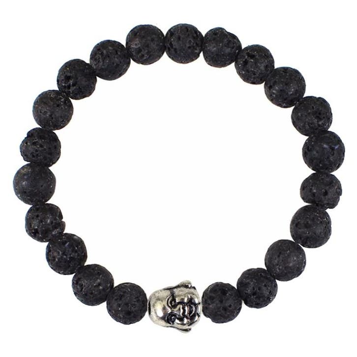 Fako Bijoux - Buddha Armband - Smile - Lavasteen, Handtassen en Accessoires, Armbanden, Verzenden