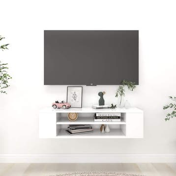 vidaXL Tv-hangmeubel 100x30x26,5 cm bewerkt hout wit, Maison & Meubles, Verzenden