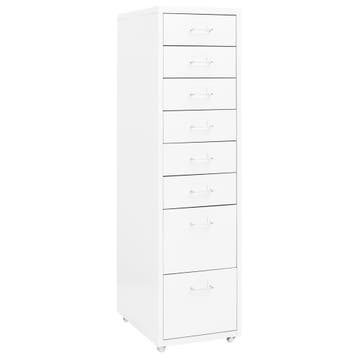 vidaXL Ladeblok verrijdbaar 28x41x109 cm metaal wit, Verzenden, Nieuw