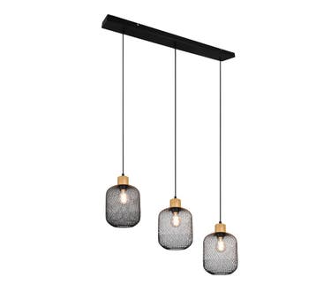 Trio CALIMERO hanglamp | E27 Fitting | mat zwart | 80 x 18 c, Verzenden