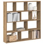 vidaXL Wandschap kubus 12 vakken bewerkt hout artisanaal, Verzenden, Nieuw