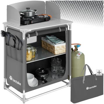 Aluminium kampeerkeuken 76 x 53,5 x 107 cm - grijs, Caravans en Kamperen, Verzenden, Nieuw
