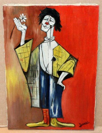 Lluís Fontanet (XX) - Homenaje a Bernard Buffet, Antiquités & Art, Art | Peinture | Classique
