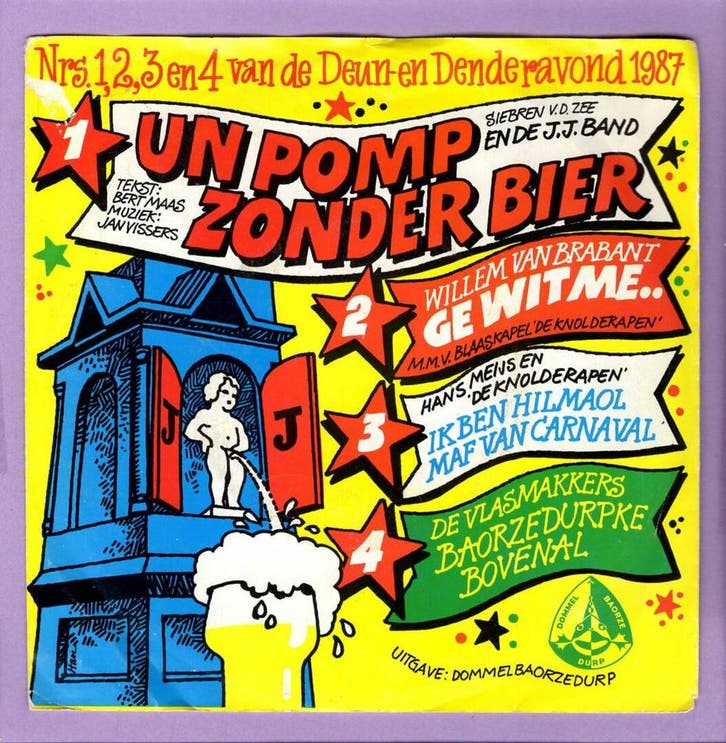 Siebren V. D. Zee & de J.J. Band - Un Pomp Zonder Bier (EP), Cd's en Dvd's, Vinyl Singles, Ophalen of Verzenden