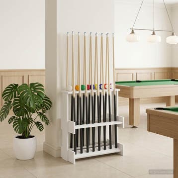 vidaXL Biljartkeu-stand Bewerkt hout 60 x 35 x 60 cm Wit, Verzenden