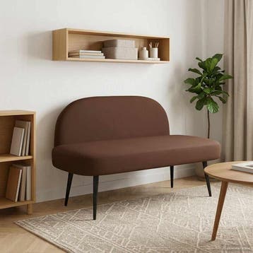 vidaXL Gevuld bankje met rugleuning Bruin 110 x 60 x 76 cm, Verzenden, Nieuw
