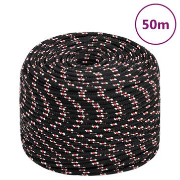 vidaXL Boot touw 8 mm 50 m polypropyleen zwart, Verzenden