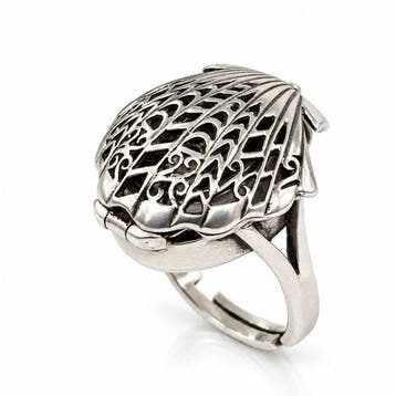 Zilver - Ring - Antieke zegelring met deksel