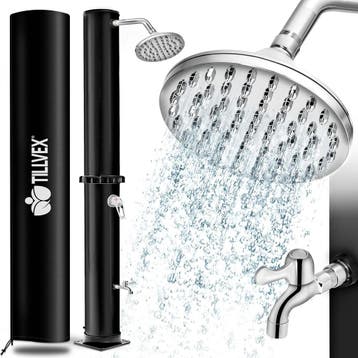 Buitendouche - Tuindouche - Zonneenergie - 20L - Zwart - Til, Doe-het-zelf en Bouw, Verzenden, Nieuw