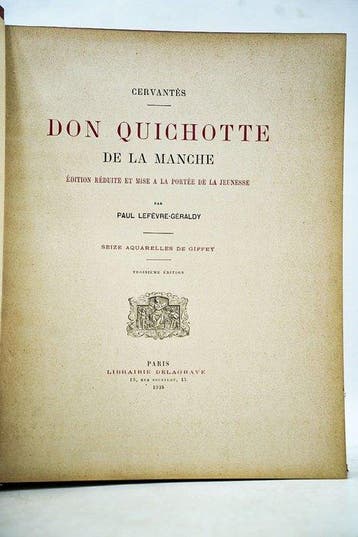 Cervantes & Paul Lefèvre-Géraldy / R. Giffey - Don Quichotte