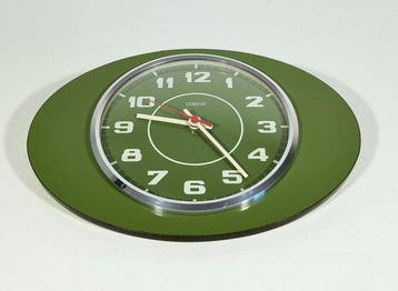 Horloge murale - Condor - Bois, Verre, Acier - 1950-1960, Antiquités & Art