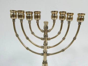 Kaarsenhouder - .925 zilver - Israëlische kandelaar, Antiek en Kunst
