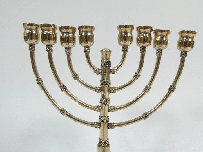 Kaarsenhouder - .925 zilver - Israëlische kandelaar, Antiquités & Art, Antiquités | Argent & Or