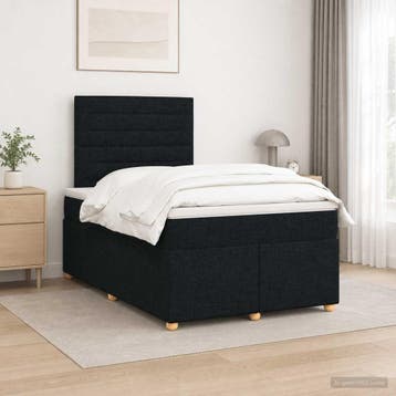 vidaXL Boxspringbed met matras met hoofdeinde Zwart 120 x, Verzenden
