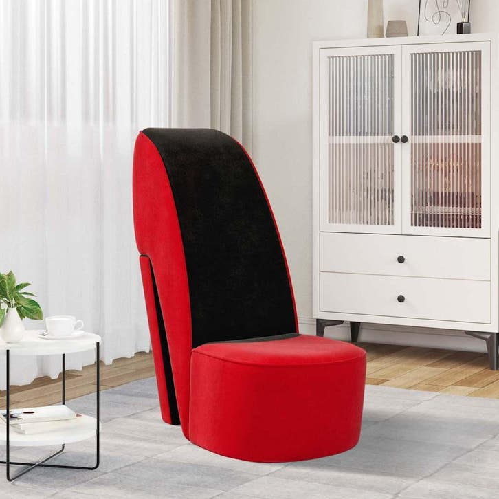 vidaXL Hakstoel fluweel rood, Huis en Inrichting, Fauteuils, Nieuw, Verzenden