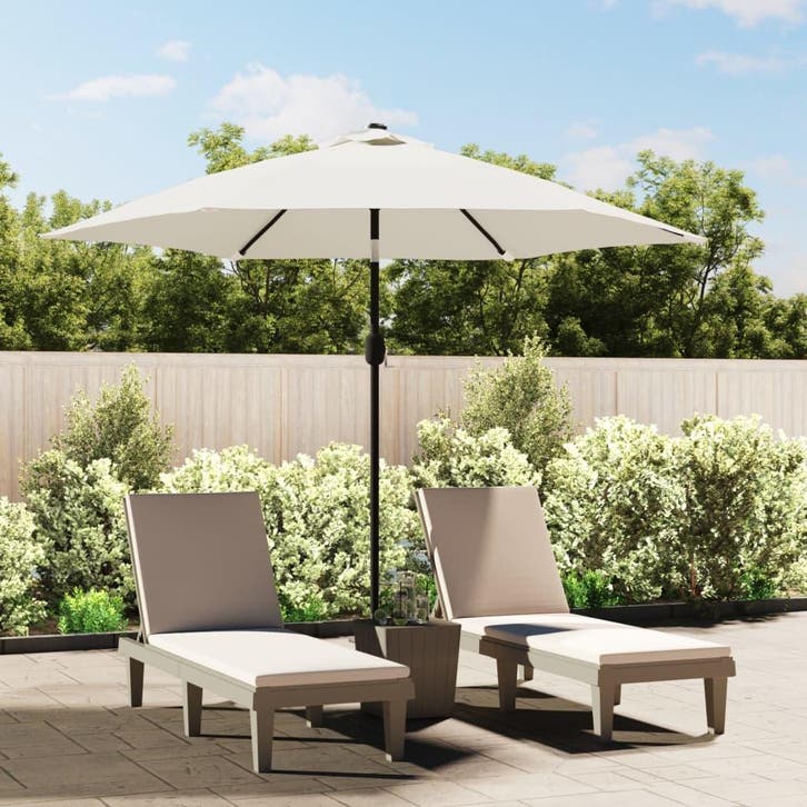 vidaXL Parasol met stalen paal 3 m zandwit, Jardin & Terrasse, Parasols, Envoi