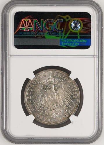 Duitsland, Württemberg Wilhelm II. 3 Mark 1912 - NGC MS62, Timbres & Monnaies