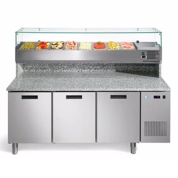 Pizzawerkbank + Opzetkoelvitrine | FRESH PIZZA | 580L | 3, Zakelijke goederen, Verzenden, Nieuw in verpakking