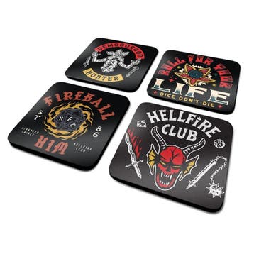 Stranger Things Hellfire Club Onderzetters (4 stuks), Verzamelen, Ophalen of Verzenden, Nieuw