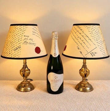 Tafellamp (2) - Elegance - Messing, Staal, Textiel - Set