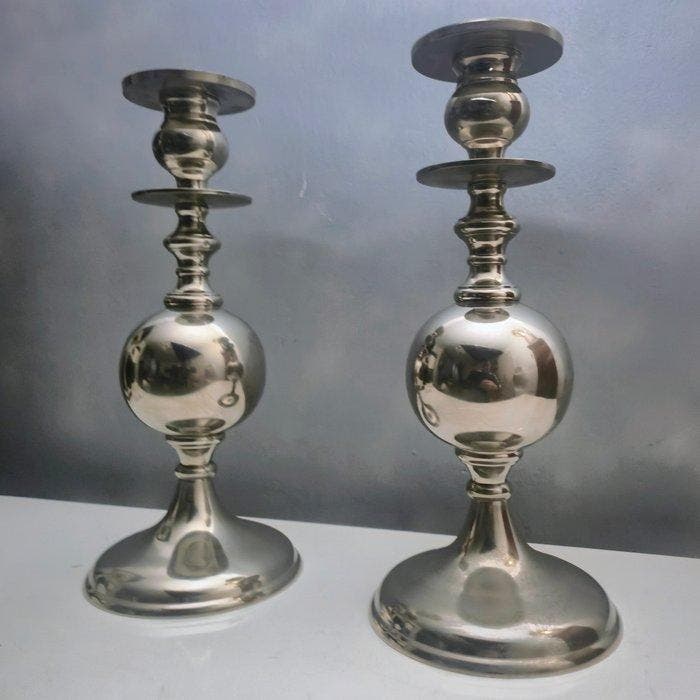 Kandelaar (2) - Zeldzaam Luxe Candelabra - Metaal,, Antiquités & Art, Curiosités & Brocante