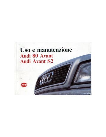 1993 AUDI 80 AVANT & AVANT S2 INSTRUCTIEBOEKJE ITALIAANS