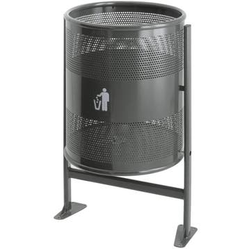 Afvalbak | Metaal | Donkergrijs | 80L | Open |, Verzenden, Nieuw in verpakking