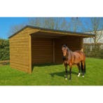 Abri de prairie en bois pour cheveaux 5x3m + avancée