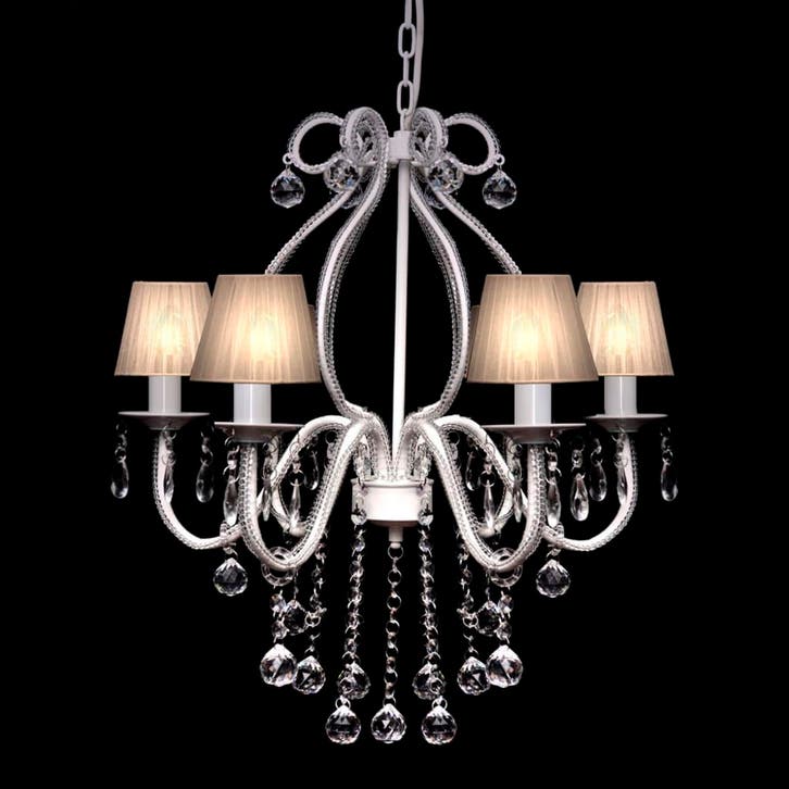 vidaXL Kroonluchter met 2300 kristallen wit, Maison & Meubles, Lampes | Lustres, Envoi