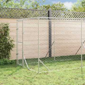 vidaXL Hondenkennel met dak 2x6x2,5 m gegalvaniseerd staal, Verzenden, Nieuw