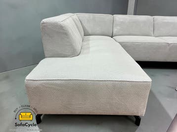 Manchester hoekzetel wit in bouclé, hoek R – overstock, Verzenden