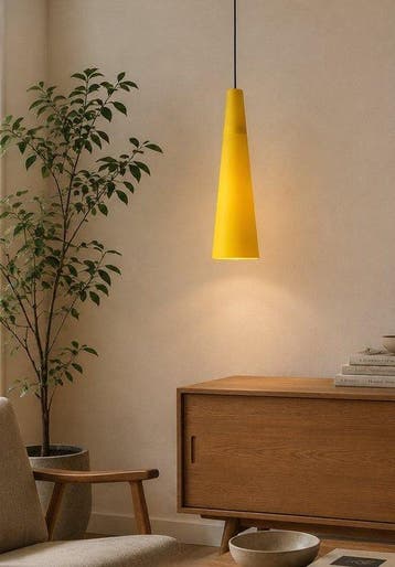 Vistosi - Plafondlamp - gele verkeerskegel - Murano-glas
