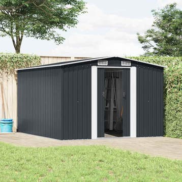 vidaXL Tuinschuur 257x298x178 cm metaal antracietkleurig, Verzenden