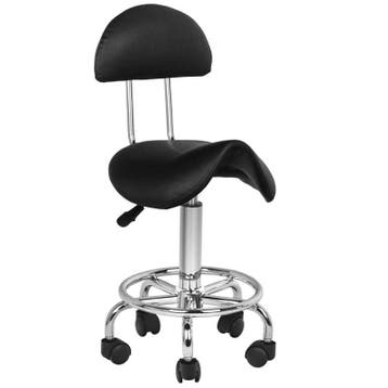 Ergonomische Zadelkruk met Rugleuning en Wendbare Wielen, Verzenden