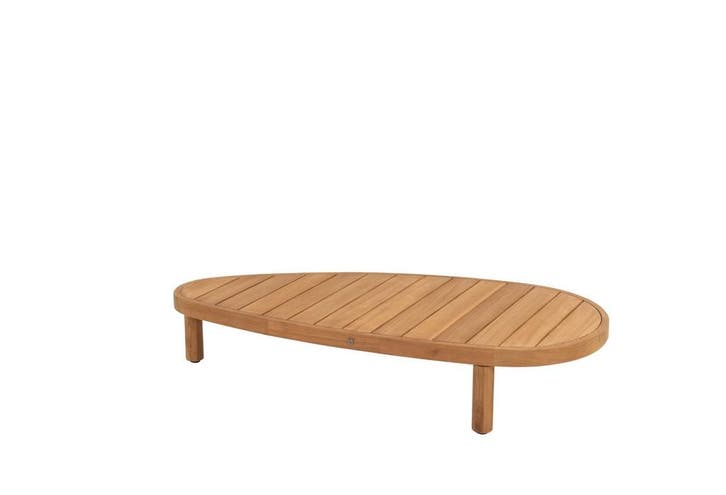 4 Seasons Outdoor Finn teak loungetafel met kiezelvormig, Tuin en Terras, Tuinsets en Loungesets