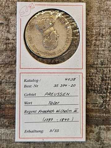 Duitsland, Pruisen Friedrich III. Thaler (taler) 1818 A