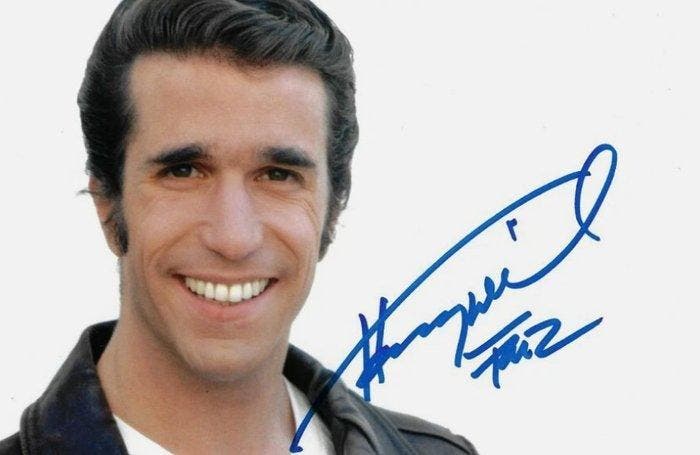 Happy Days - Henry Winkler - 28x35 cm Photo Signed in Person, Collections, Cinéma & Télévision