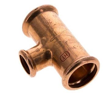 Tee Press Fitting - 18mm Femelle & 28mm - Alliage de cuivre, Bricolage & Construction, Verzenden