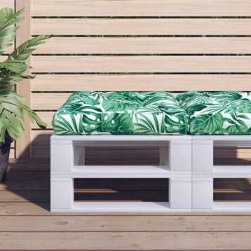 vidaXL Palletkussen 58x58x10 cm cm stof bladpatroon, Huis en Inrichting, Verzenden, Nieuw